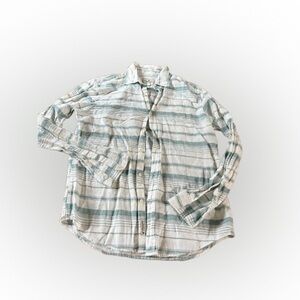 American Eagle Outfitters Teal and White button down - Size Small